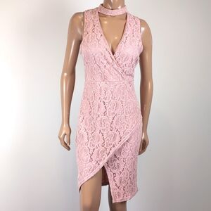 💠Another Story Sleeveless Lace Dress Bodycon Wrap Choker Floral Cocktail Summer